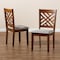Baxton Studio Caron Modern and Contemporary Grey Fabric and Walnut Brown Finished Wood 2-Piece Dining Chair Set 177-10547-Zoro - alternate 4